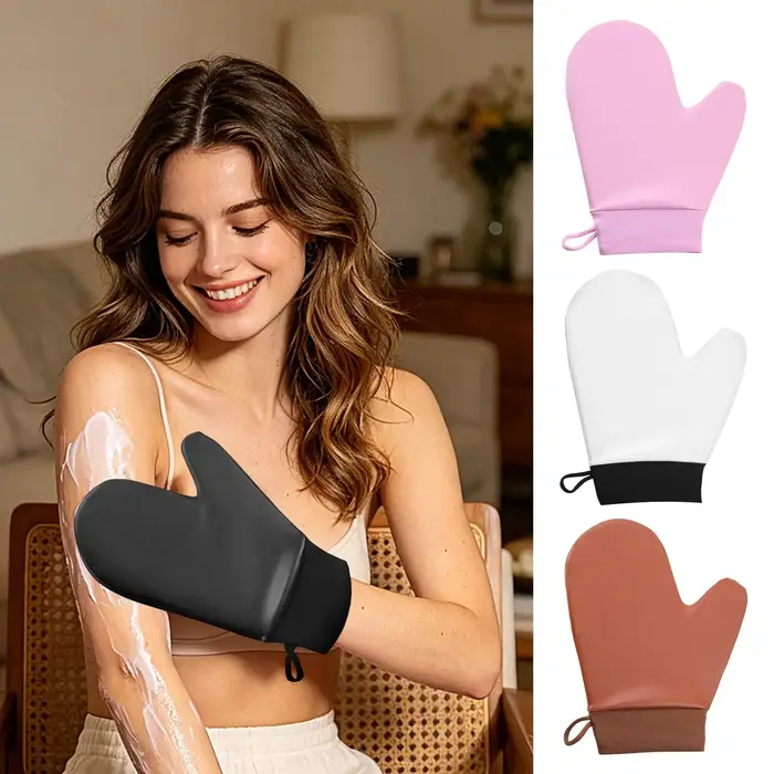 Mitaine applicatrice de bronzage en similicuir pour femmes