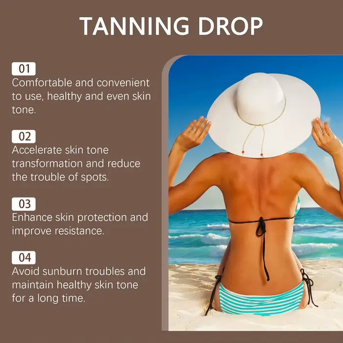 Gouttes autobronzantes hydratantes 60 ml pour le corps – Bronzant sans soleil pour adultes