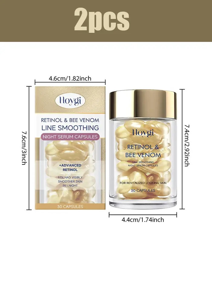 Les capsules faciales au venin d'abeille au rétinol Hoygi hydratent en douceur la peau du visage