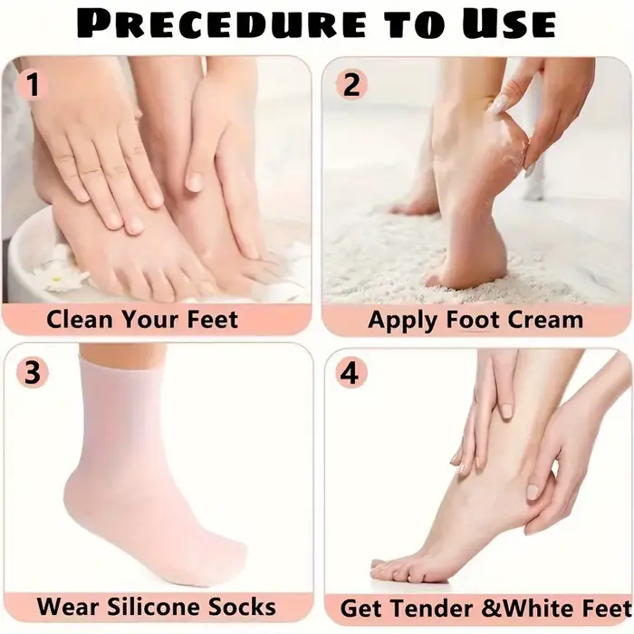 Chaussettes hydratantes en Silicone pour pieds secs et craquelés