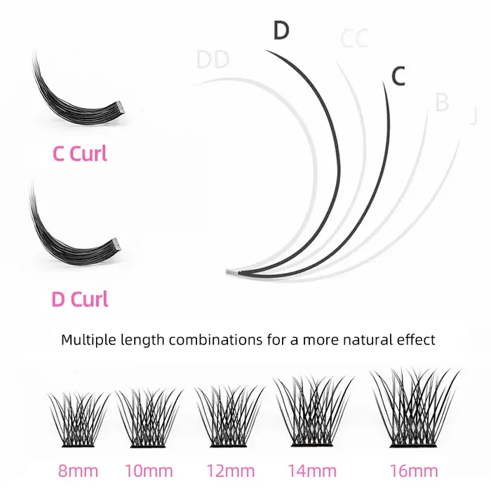 YUANZHIJIE-Extensions de cils naturels segmentés en grappe, beauté moelleuse russe, maquillage de ha