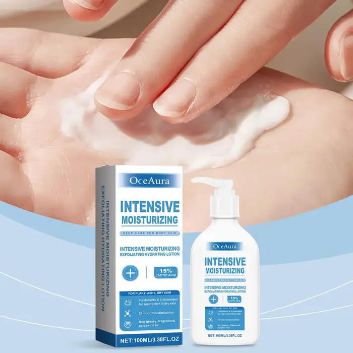 Lotion pour le corps de guérison intensive pour peaux sèches - Hydratant exfoliant Soin pour la peau non grasse