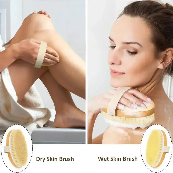 Brosse exfoliante en bois pour le corps