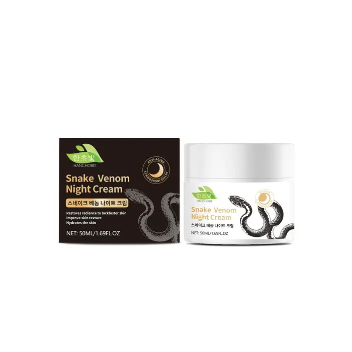 Crème de nuit au venin de serpent : soin du visage quotidien pour une nutrition en profondeur, raffe