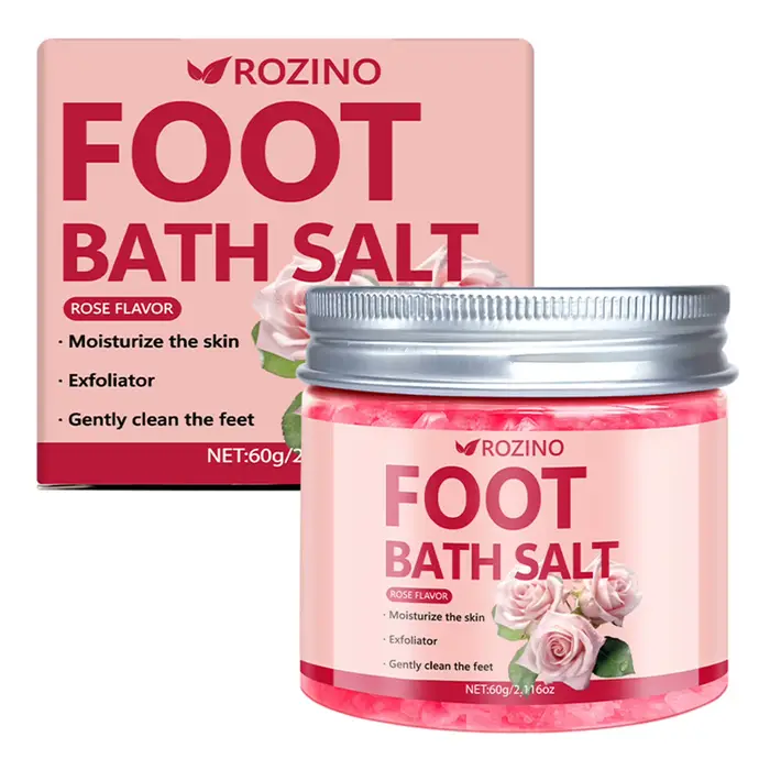 60g Rose Salt de sel de mer infusé à la rose enlève la peau morte riche en rose Extrait de nettoyage