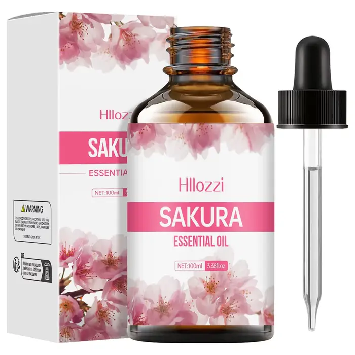 L'huile essentielle de Sakura convient au massage, au douche, aux soins de la peau du visage et est