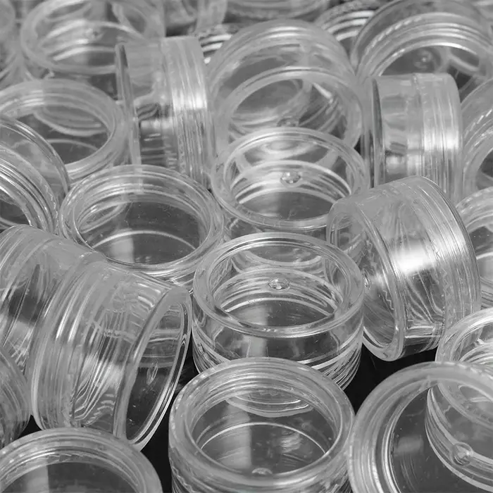 Pot à crème transparent pour échantillons