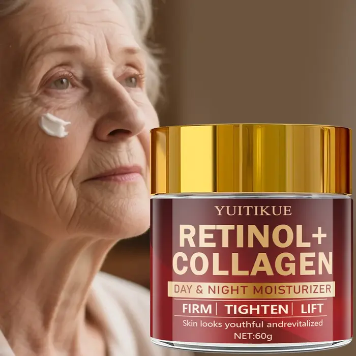 Crème au collagène au rétinol - Hydratant jour et nuit, raffermissant et liftant, peau rayonnante, t