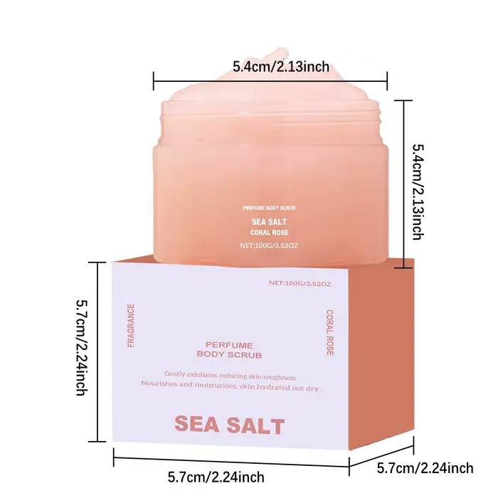 Parfum gommage corporel hydratant lissant peau exfoliant naturel sel Rose corail ambre vanille parfu