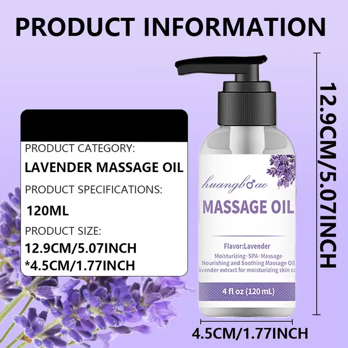 Huile de massage à la lavande pour les muscles apaisants