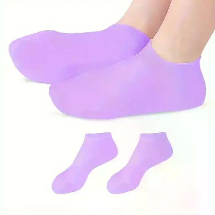 1 paire de chaussettes hydratantes en silicone pour pieds secs et craquelés