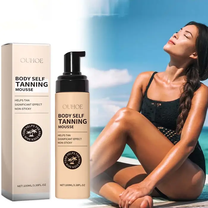 Mousse autobronzante pour le corps, fausse peau de Bronze bronzante naturelle rapide, bronzant pour 