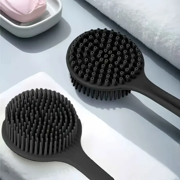 Ensemble de brosses de bain 1-4 pièces Brosse de bain en silicone souple avec poignée antidérapante,