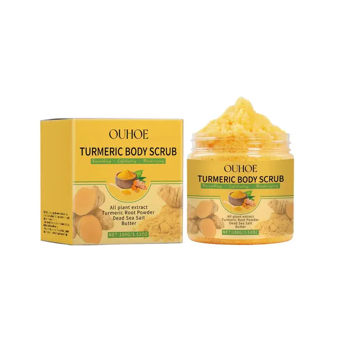 Curcuma Gommage Corporel pour Femmes Hommes Éclaircissant Exfolier Enlever La Peau Morte Pores Netto