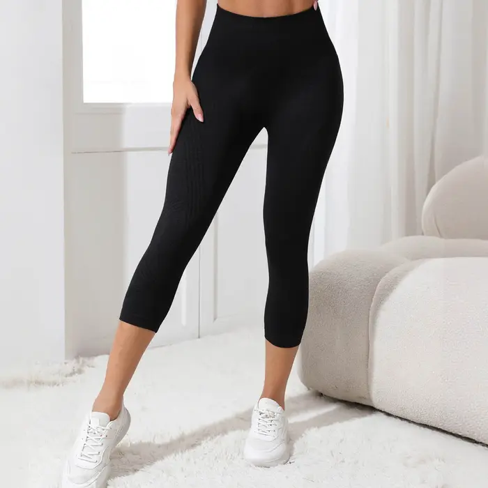 Leggings 3D anti-cellulite pour femmes, taille haute, effet push-up, contrôle du ventre, pour la gym, l'entraînement, le yoga, pantalon capri