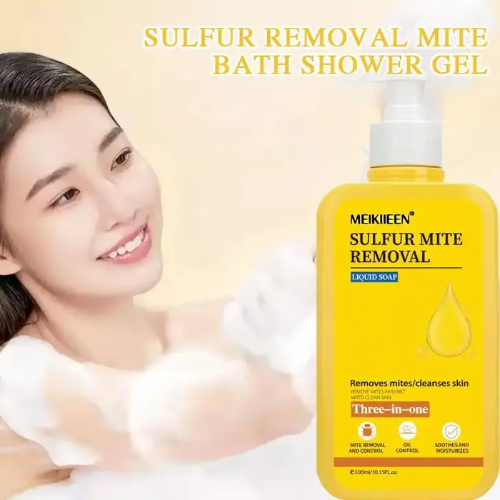 Gel Douche Exfoliant Anti-Acariens au Soufre