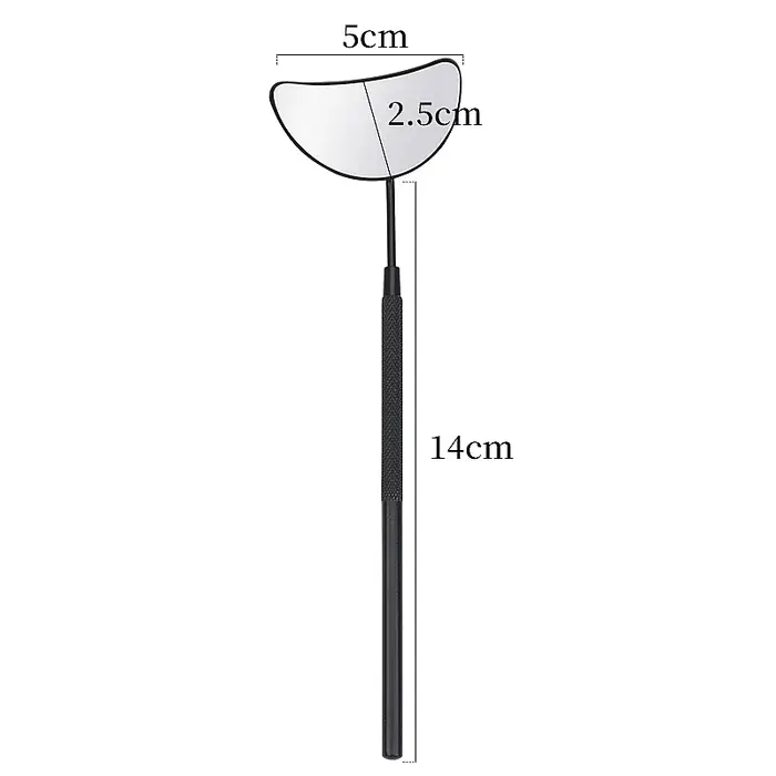 Miroir d'extension de cils en forme de lune, 1 pièce, détachable, en acier inoxydable, miroir de maq