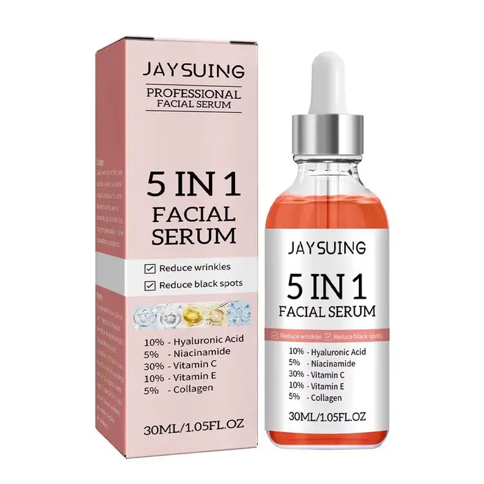 Sérum pour le visage 5 en 1, 30% vitamine C, hydratant, blanchissant, Anti-rides, vieillissement, Ni