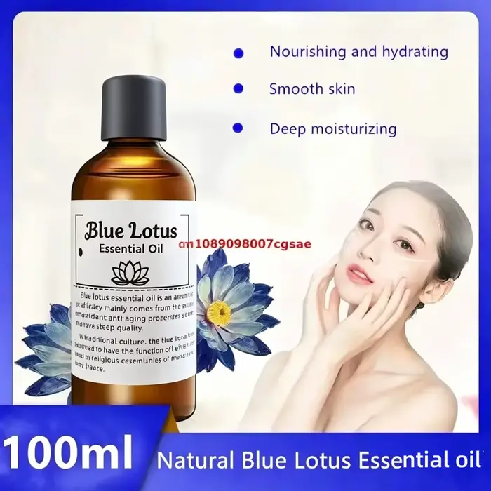 Huile essentielle de fleur de lotus bleue naturelle 100 ml, parfum aromatique de haute qualité pour