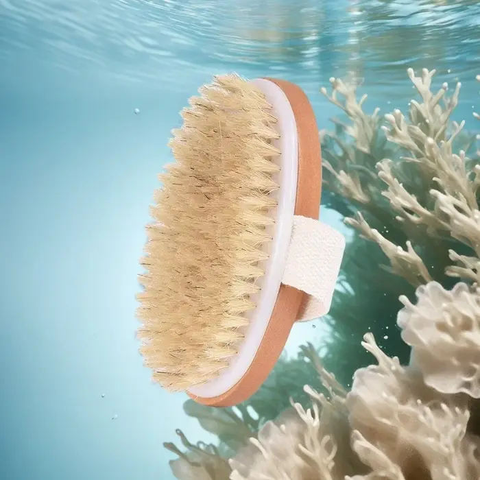 Brosse corporelle exfoliante en bois
