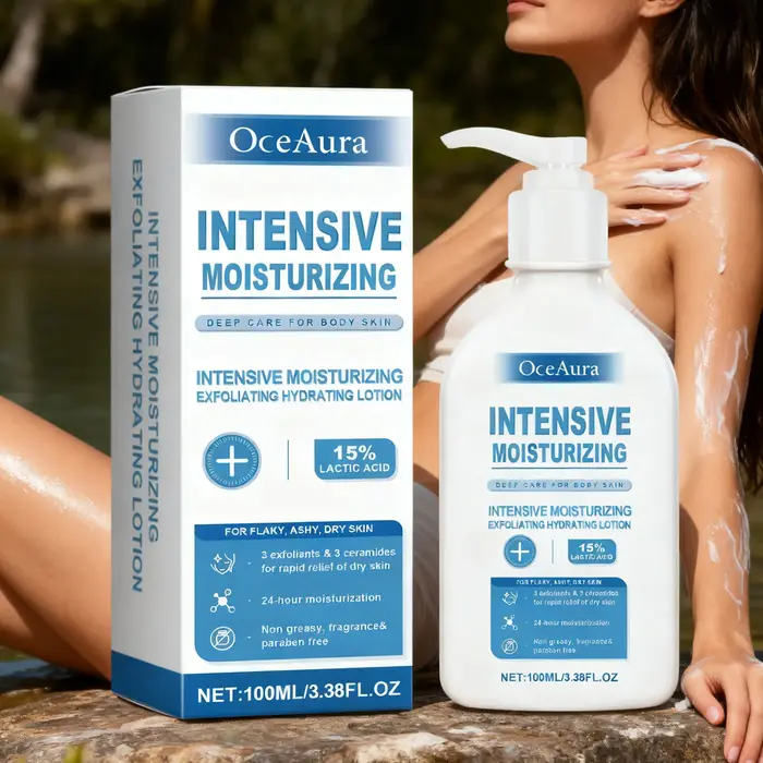 Lotion pour le corps de guérison intensive pour peaux sèches - Hydratant exfoliant Soin pour la peau non grasse