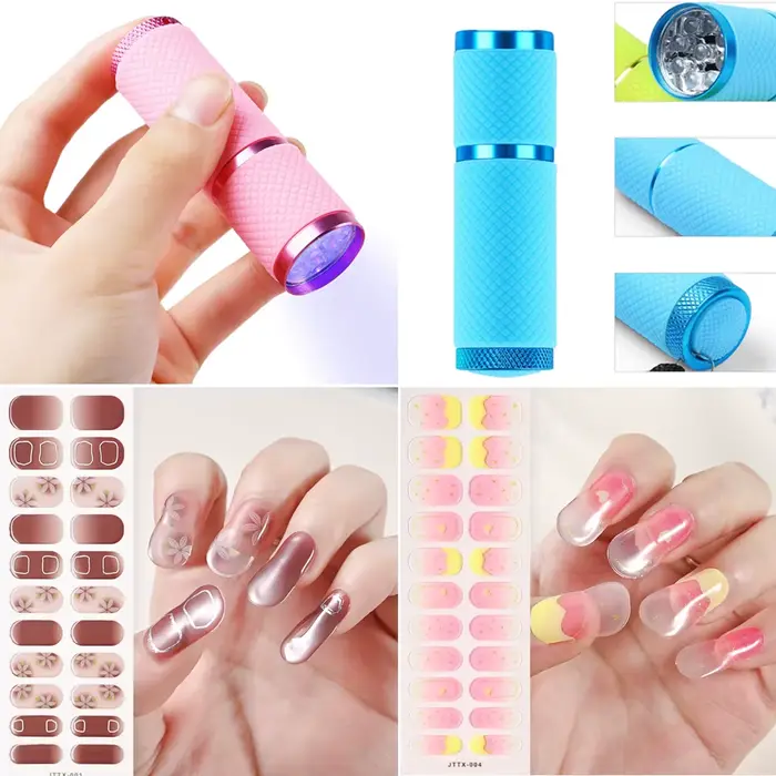 1 feuille d'autocollants pour ongles en Gel durci, bandes de vernis à ongles longue durée, couvertur