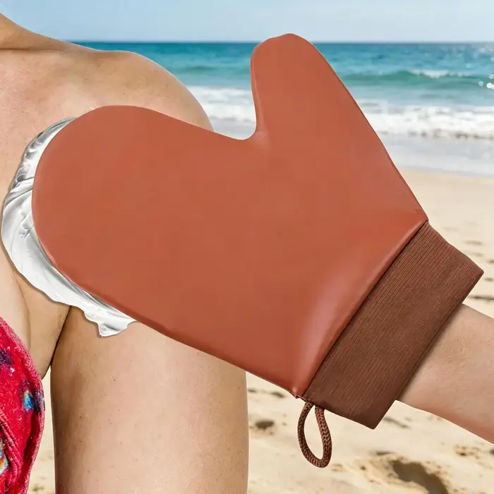 Mitaine applicatrice de bronzage en similicuir pour femmes