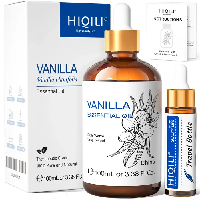 HIQILI huile essentielle de vanille 100ML pour diffuseur fabrication de bougies encens doux Orange lavande jasminum Massage soins du corps