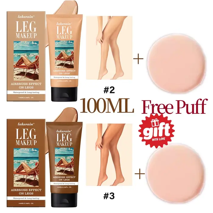 Fond de Teint Corps et Jambes Effet Bronze avec Houpette 100ml – Crème Bronzante