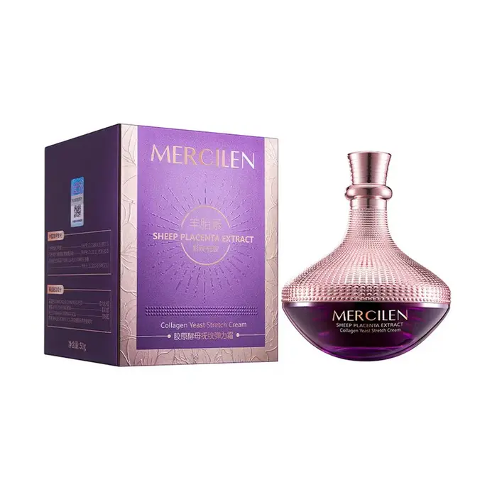 Crème Visage au Collagène et Levure de Placenta de Mouton Mercilen 50g – Hydratant Anti-Âge Nourriss
