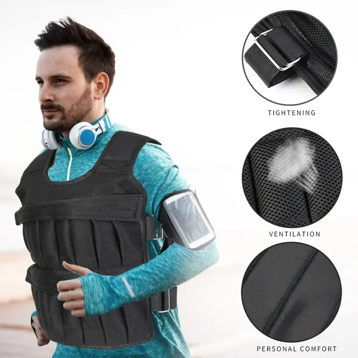 Gilet lesté réglable 3/15/35 kg pour l'entraînement de boxe