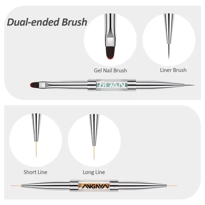 BQAN Double pinceau à ongles pour dessin