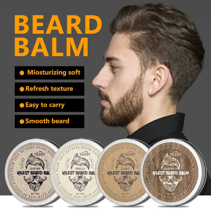 Baume de soin pour barbe pour hommes, 30g, cire revitalisante pour cheveux du visage, croissance de 