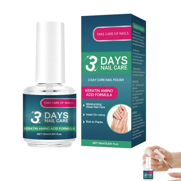 1/3PCS Traitement de soin des ongles en 3 jours - Formule à la kératine et aux acides aminés, vernis