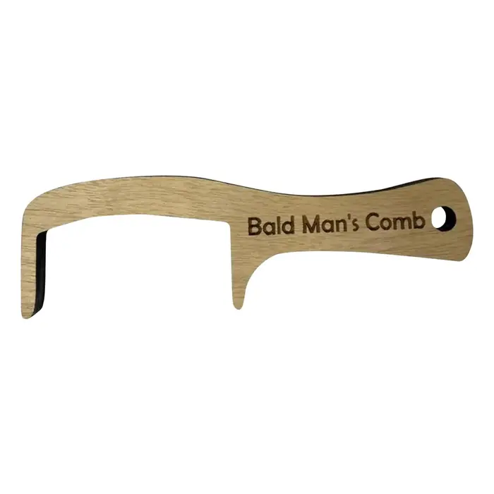Peigne homme chauve en bois grande dent large brosse de toilettage drôle pour hommes barbe moustache style
