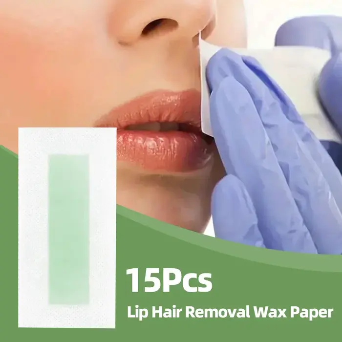 15 pièces/ensemble outil d'épilation bandes de cire épilation lingette autocollant pour visage jambe lèvre sourcil corps