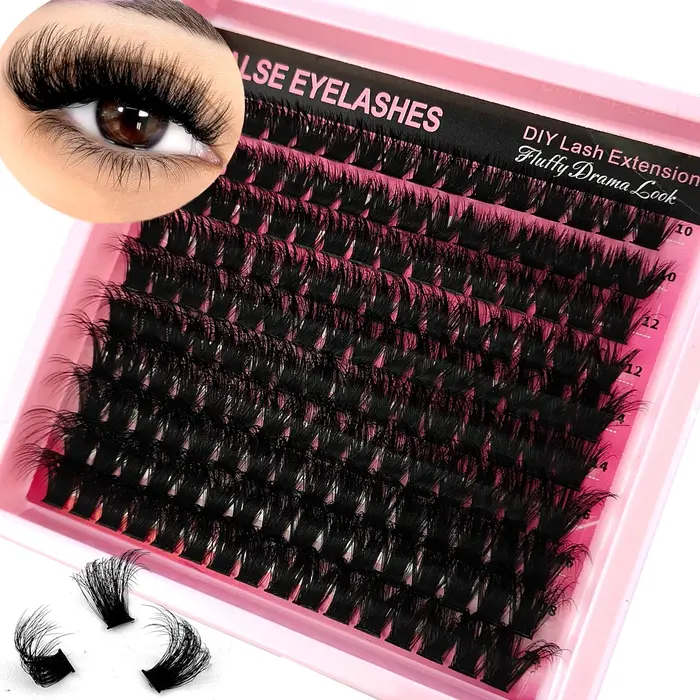 10 rangées 40D-200D 5D grappes de cils épais moelleux 10-18mm mélange vaporeux Extensions de cils in