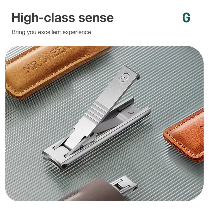 MR.GREEN-Coupe-Ongles Ultra Mince avec Juste en Cuir de Vache, Technologie de Fabrication de Précisi