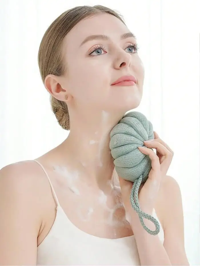 Éponge de bain douce en forme de citrouille pour le gommage et l'exfoliation
