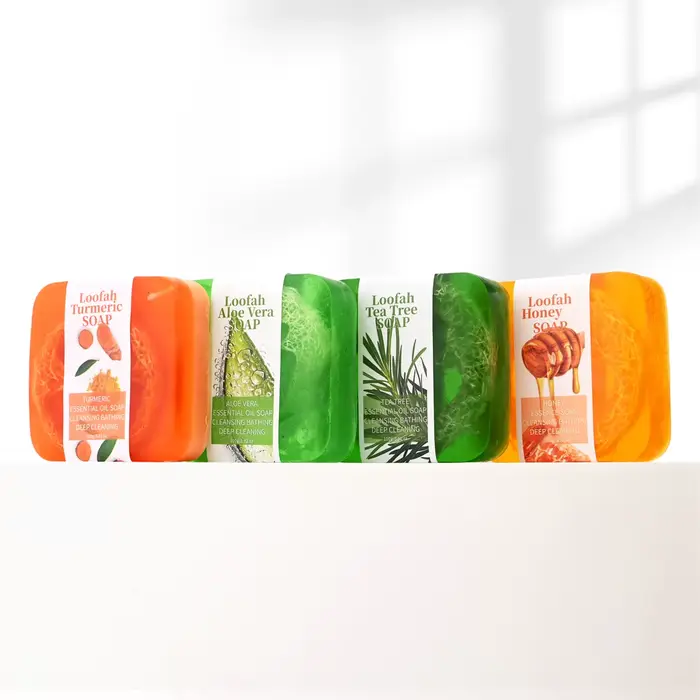 S + 100g naturel organique aloe vera luffa savon citron blanchissant gel douche pour le visage contrôle de l'huile