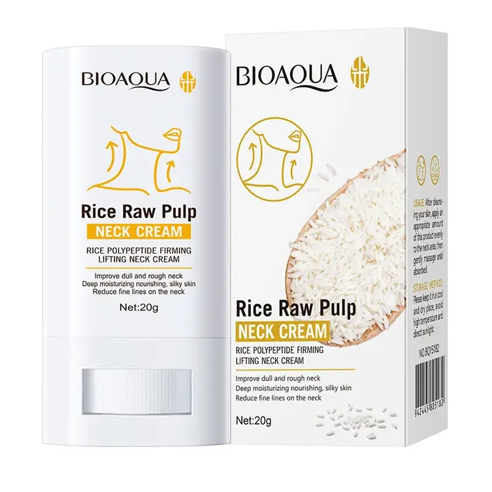 Crème hydratante pour le cou au peptide de riz, raffermissante, réduit les rides du cou, niacinamide