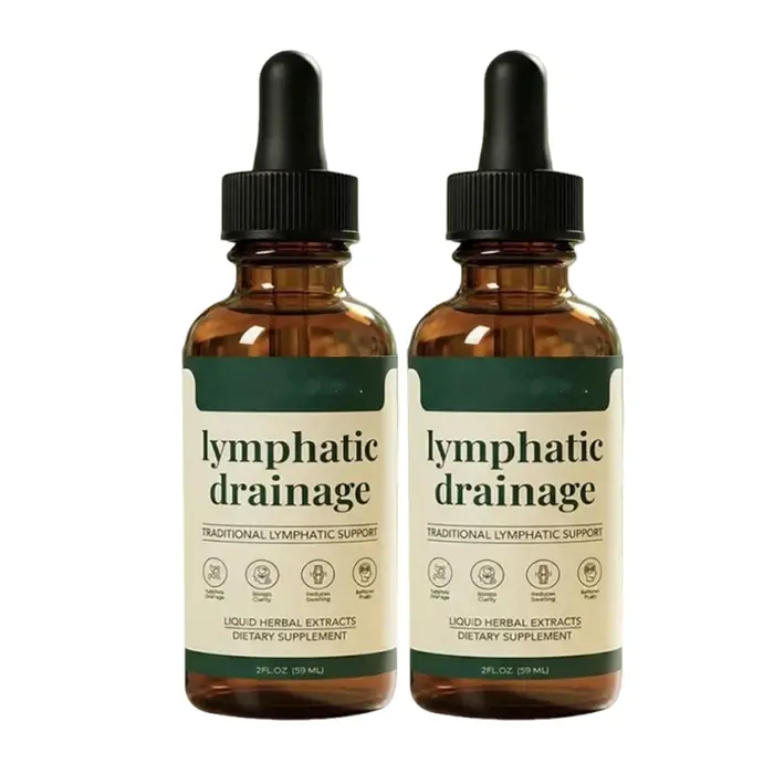 Gouttes de drainage lymphatique, liquide naturel à base de plantes pour le soutien lymphatique, soulagement des gonflements corporels et élimination des toxines, 59 ml, 1/2/3 pièces