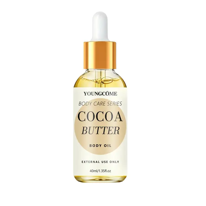 YOUNGCOME Huile Corporelle au Beurre de Cacao Nourrissante Hydratante Adoucissante Lissante Pure Soi