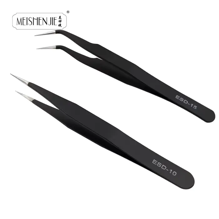 MEISHENJIE-Pince à épiler en acier inoxydable pour faux cils, outil de maquillage pour extensions d'