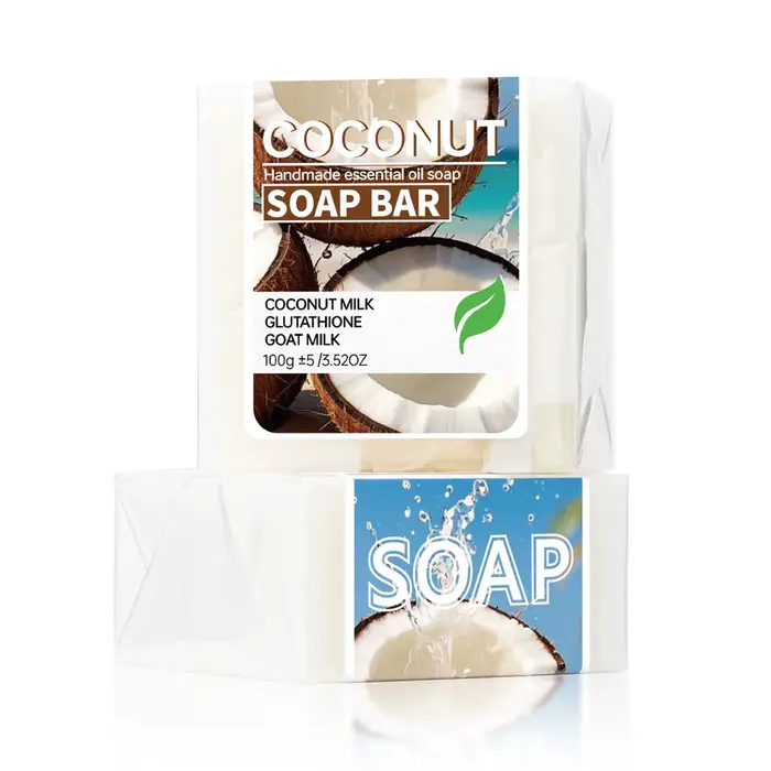 Savon hydratant au lait de coco, savon nettoyant éclaircissant au glutathion, savon nettoyant nourri