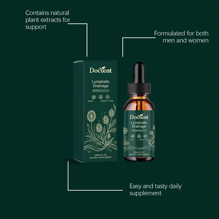 Gouttes de drainage lymphatique naturelles pures 60 ml - Favorisent la récupération et la maintenance de la fonction