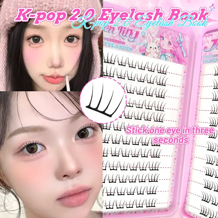【Style K-pop 2.0】Faux cils autocollants - Pas besoin de colle, faciles à porter en quelques secondes
