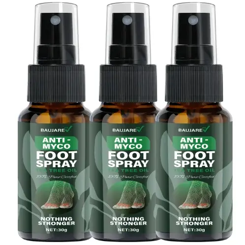 Spray pour les pieds anti-myco avec huile d'arbre à thé – Formule certifiée la plus forte à 100 % de flûte pour une