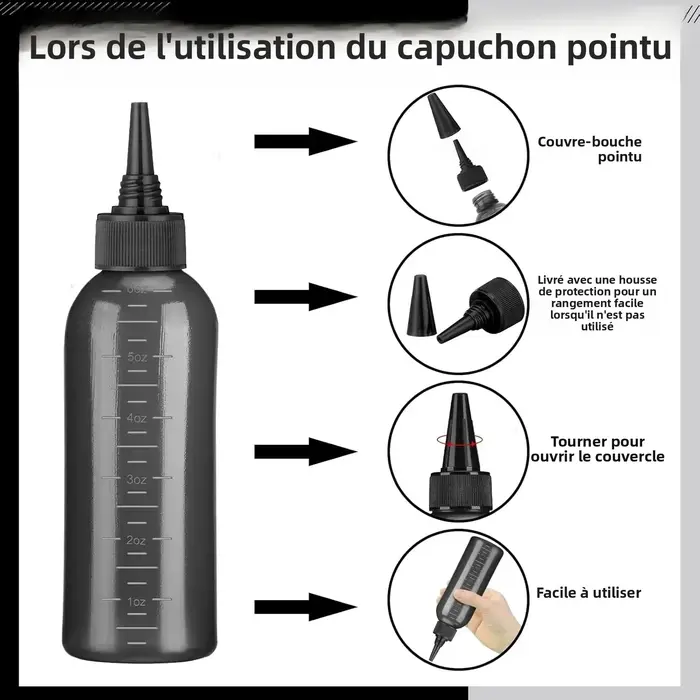 Bouteille d'application d'huile capillaire