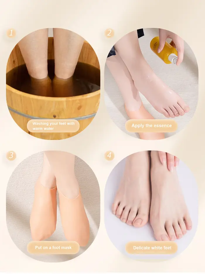 Chaussettes de soins des pieds en Silicone pour talons secs et craquelés